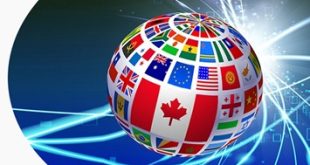 Flag Globe on Abstract Modern Light Background