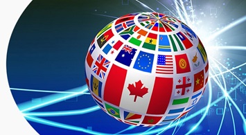 Flag Globe on Abstract Modern Light Background